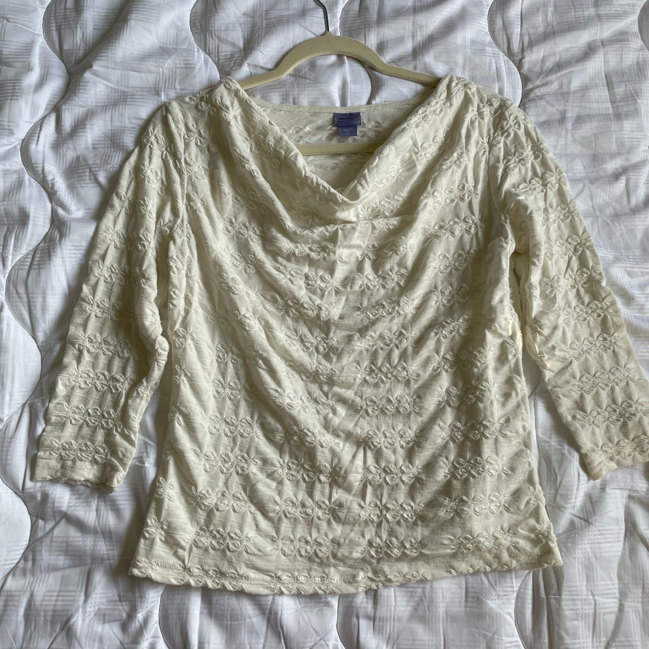 Laura Scott Texturee Blouse Size Small in the color... - Depop
