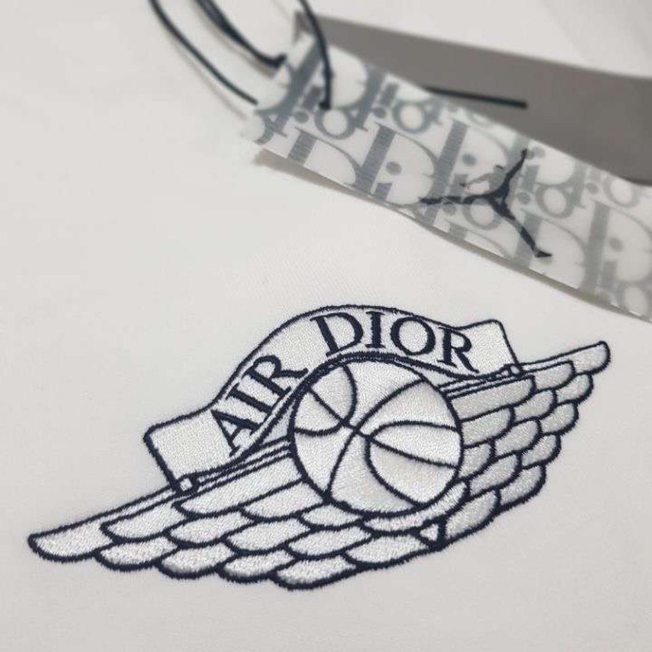 Dior x Jordan Wings Logo Short Sleeve White Shirt  Crepslocker
