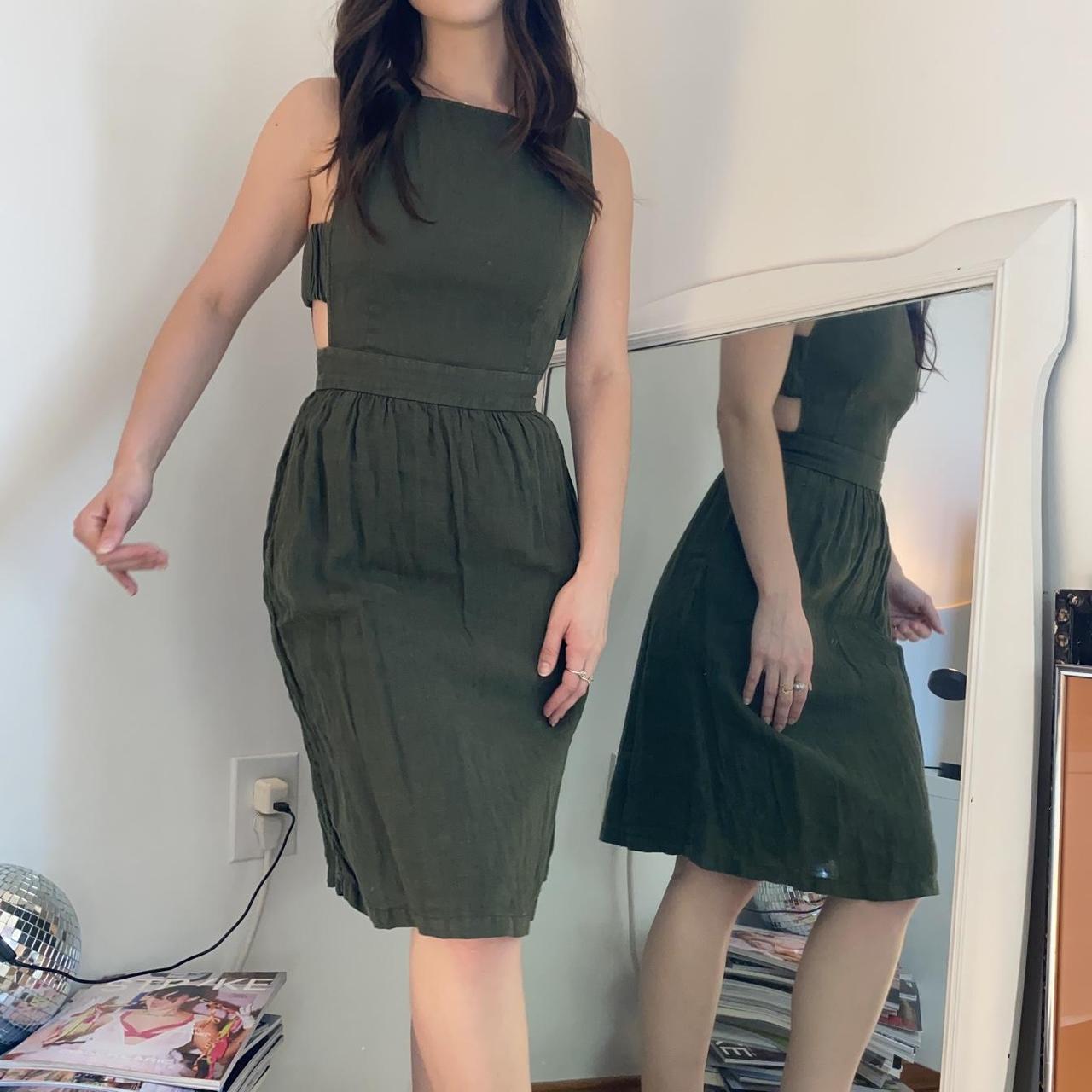 zara khaki green dress