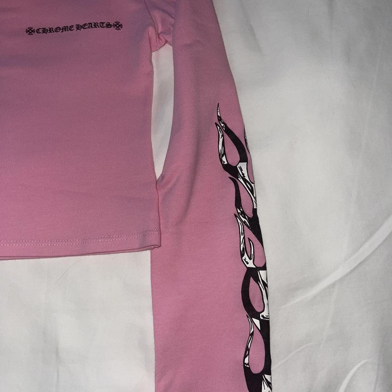 Chrome Hearts Women's Pink Crop-top | Depop