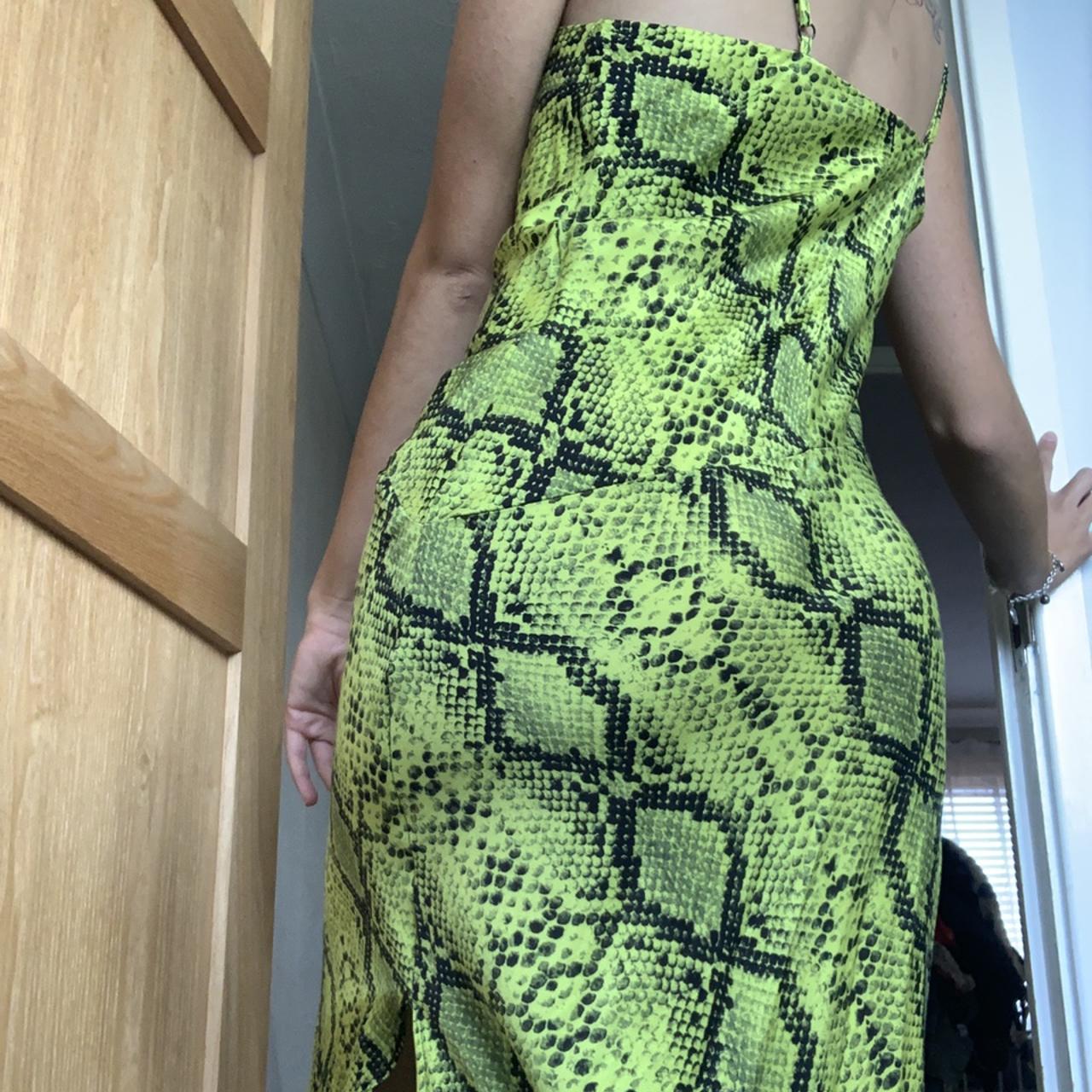 Lime green snakeskin top dress