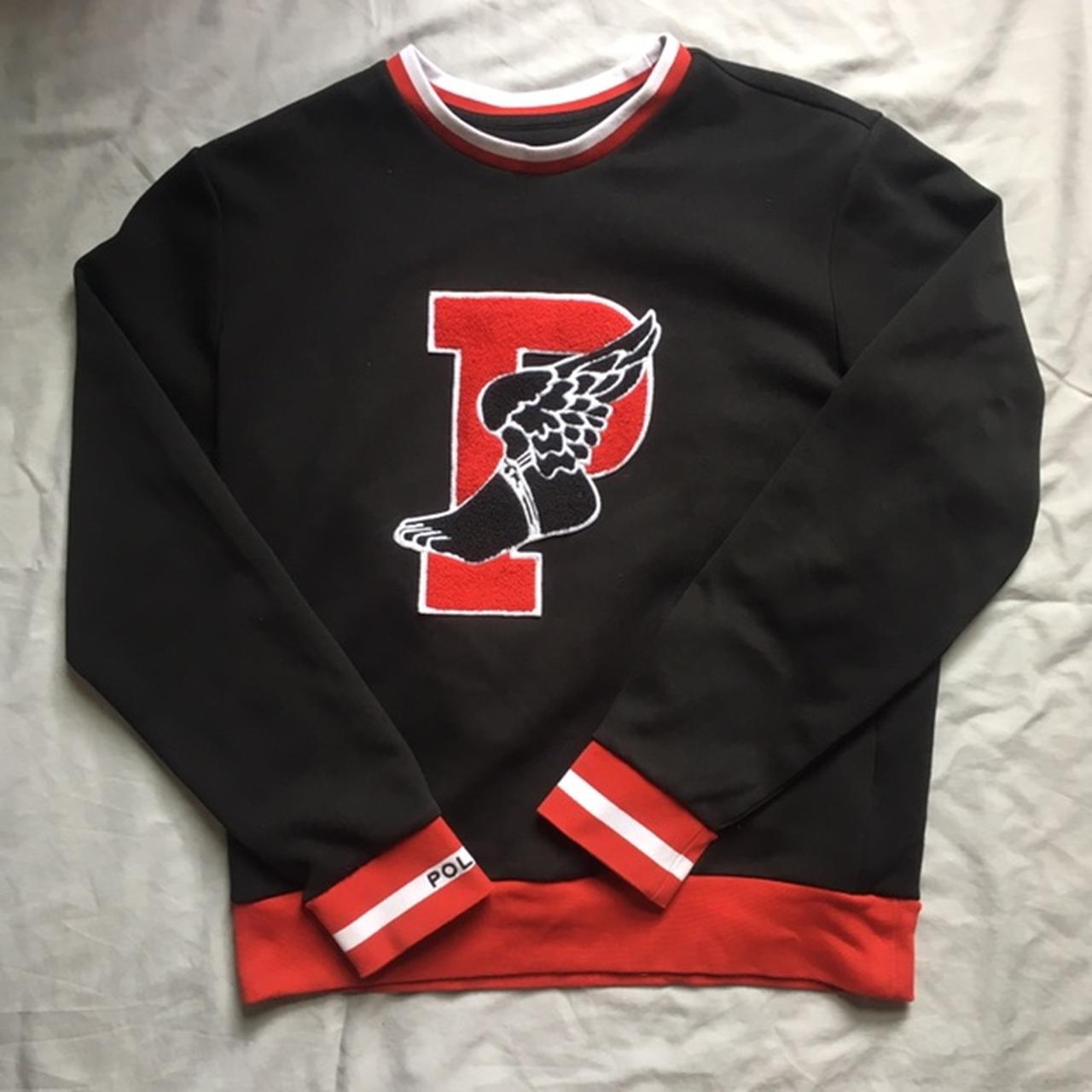 Polo Ralph Lauren Men's Black and Red Jumper | Depop