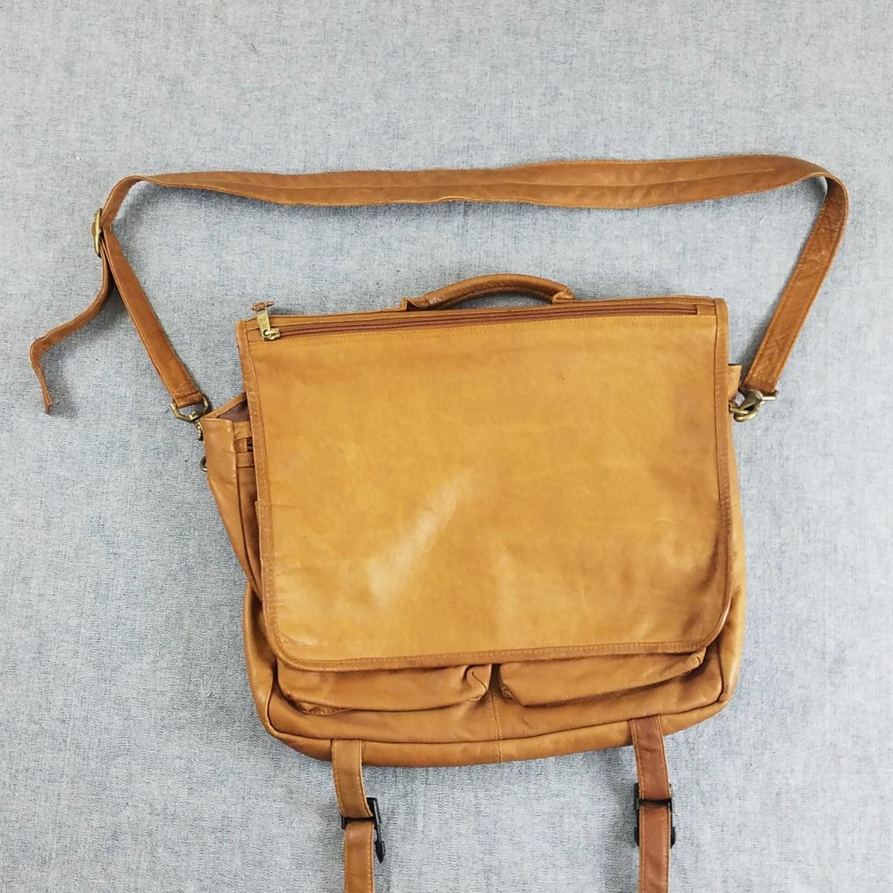 Leather messenger bag. Made buy SIMON, crafted in... - Depop