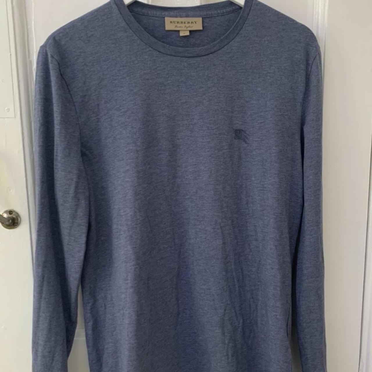 Burberry Men's Blue and Navy T-shirt | Depop