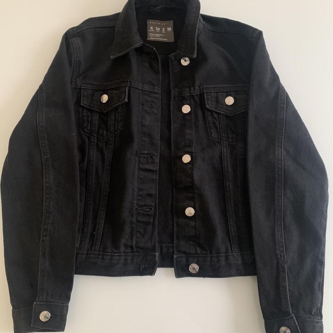 Black Denim Jacket Primark, Size 6 Perfect condition... - Depop