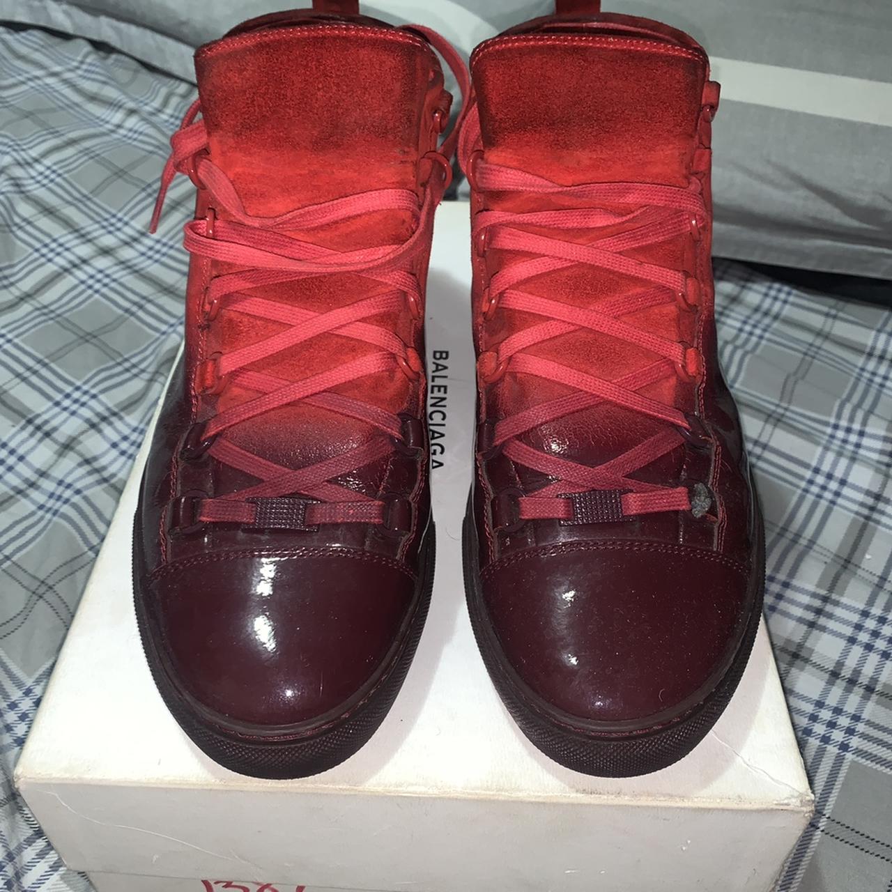 Balenciaga Arena Sneakers in Rouge Leather Red ref685988  Joli Closet