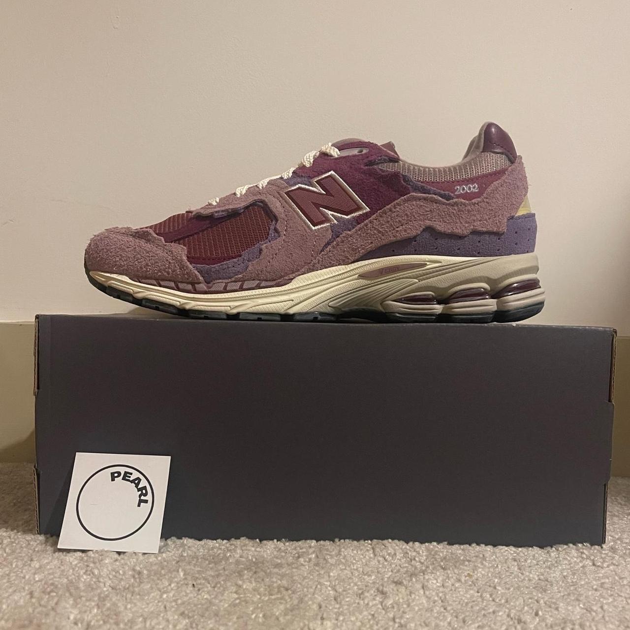 New Balance Men's Pink and Burgundy Trainers | Depop