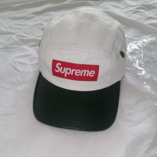 Supreme 2-Tone Denim Camp Cap. Red, white, green... - Depop