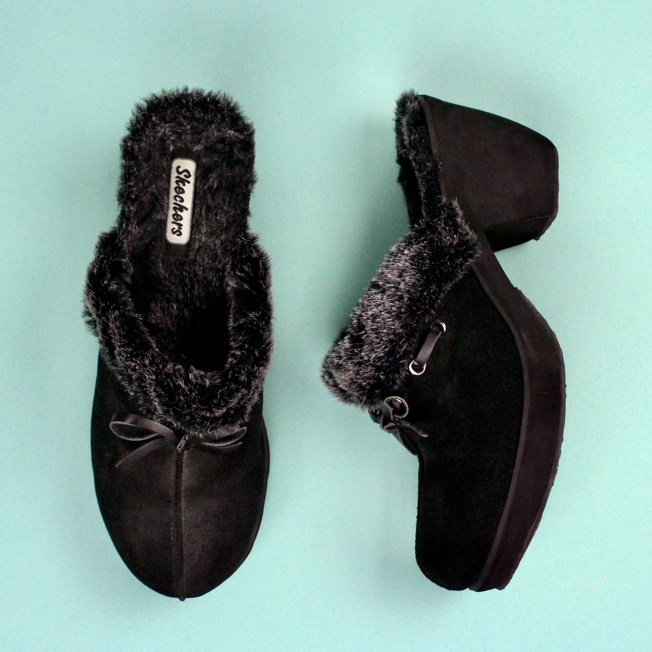 skechers fur clogs