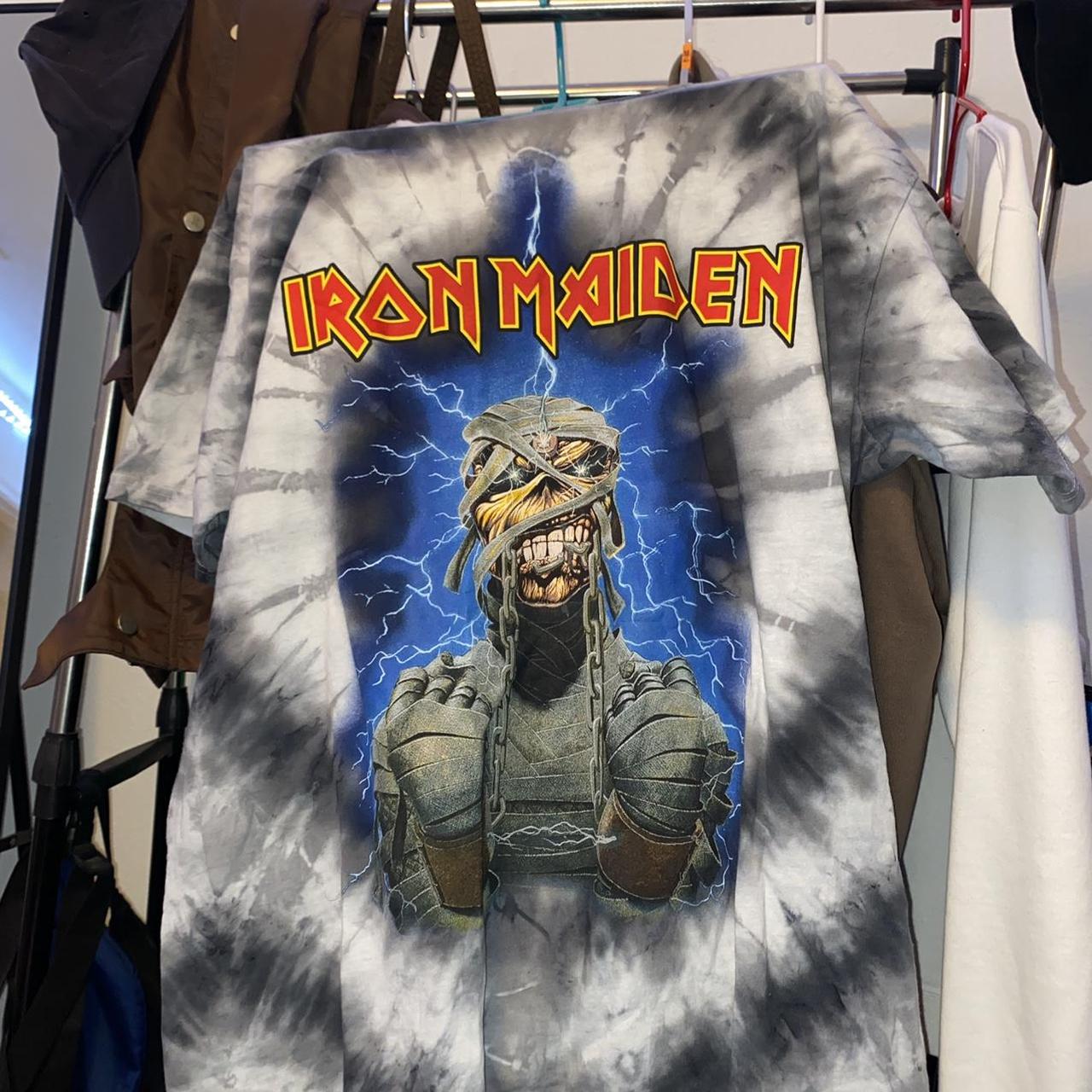 Medium Iron Maiden graphic skull tee shirt cute... Depop