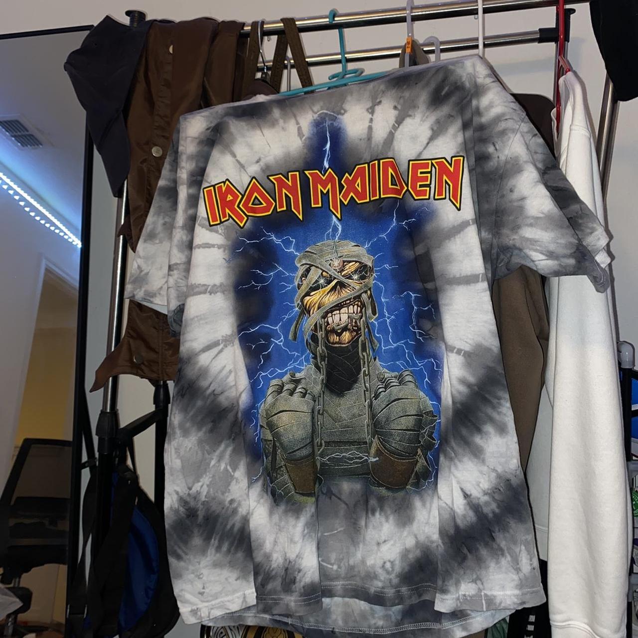 Medium Iron Maiden graphic skull tee shirt cute... Depop