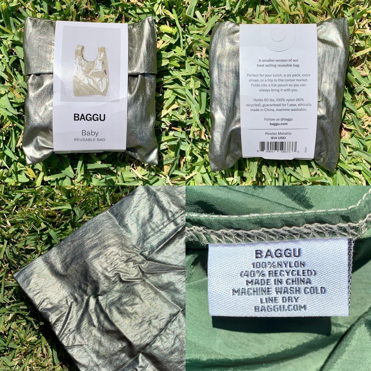 BAGGU Pewter Metallic Baby Baggu Reusable Bag Depop