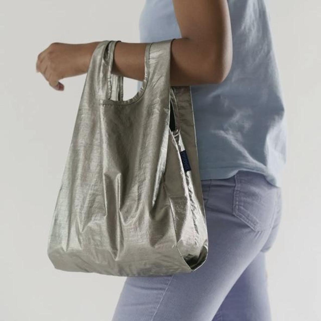 BAGGU Pewter Metallic Baby Baggu Reusable Bag Depop