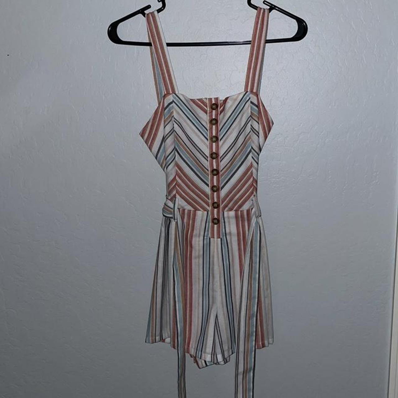 Tillys Women's Pink and Blue Playsuit-romper