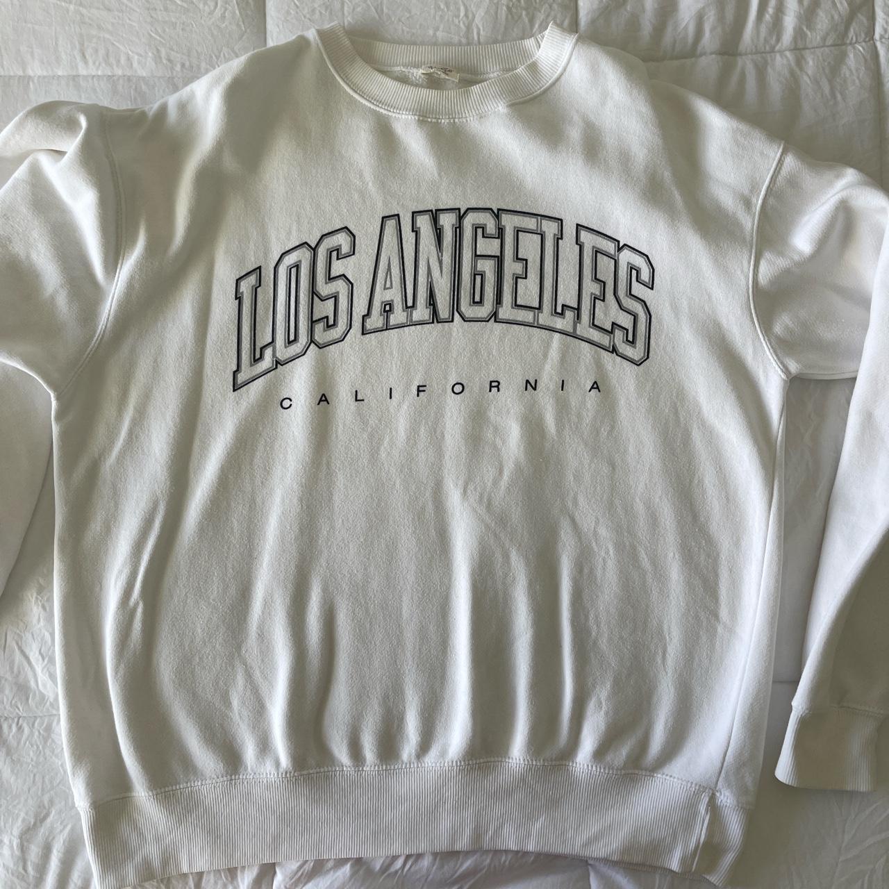 BRANDY MELVILLE white Los Angeles sweater - never... - Depop