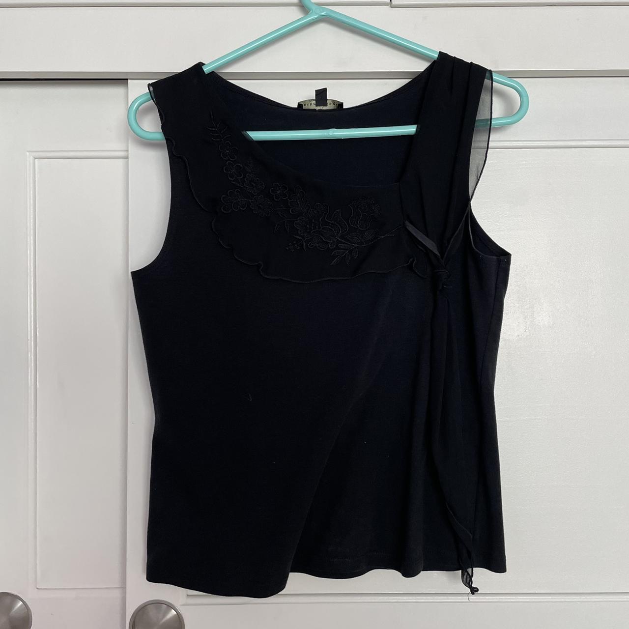 Anthropologie Women's Black Blouse | Depop