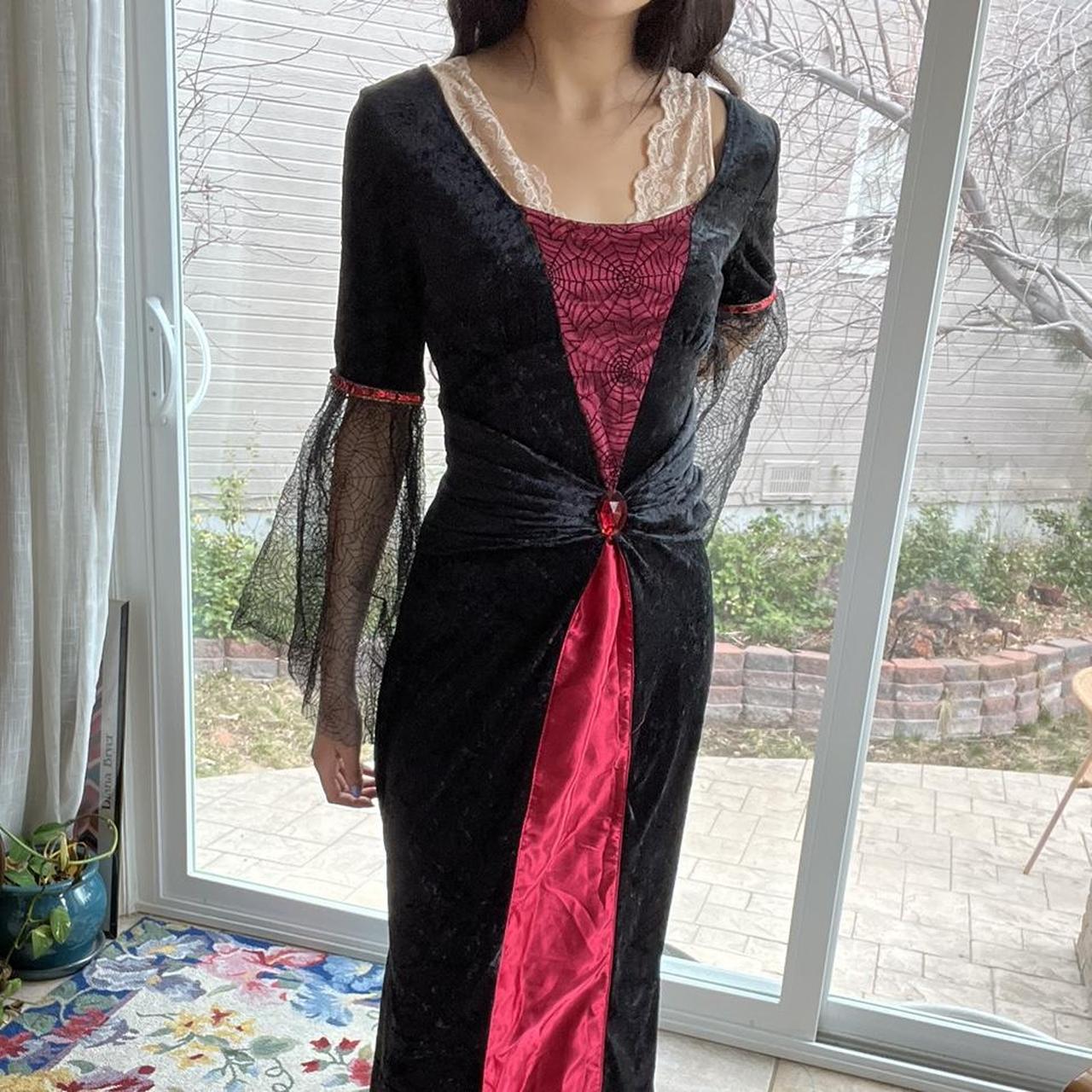 Vintage goth vampire dress this spooky dress can... Depop