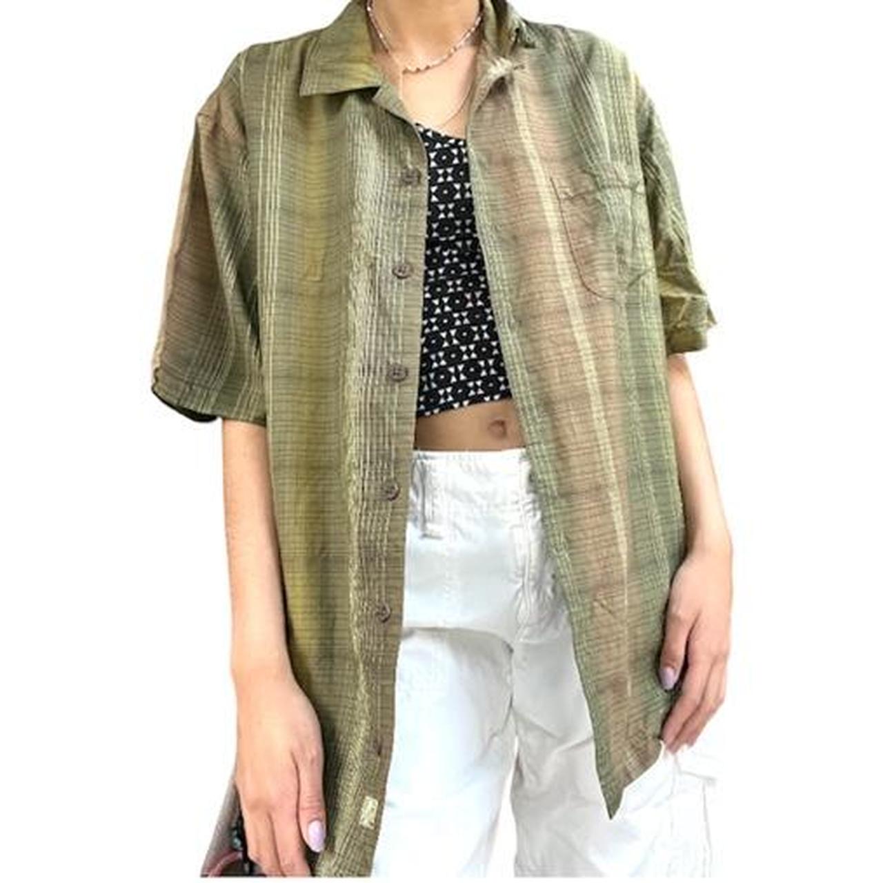 Tommy Bahama Women's Green and Khaki Shirt (4)