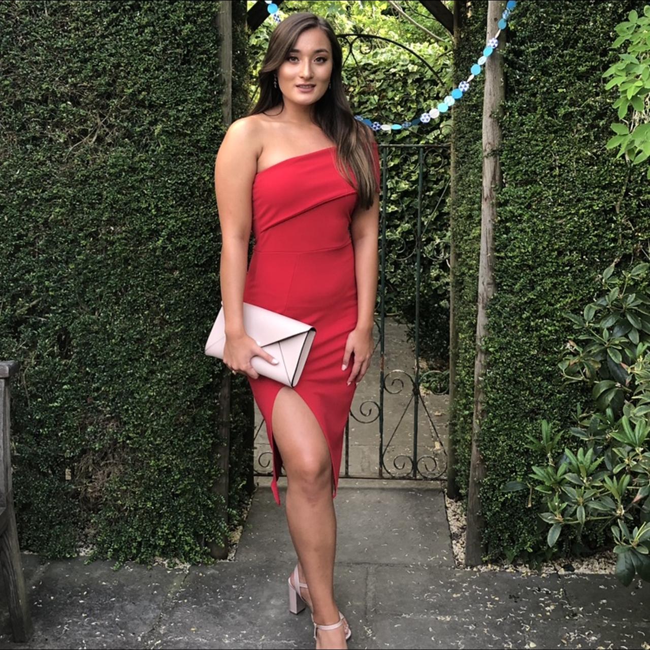 Missguided red one shoulder dress best sale