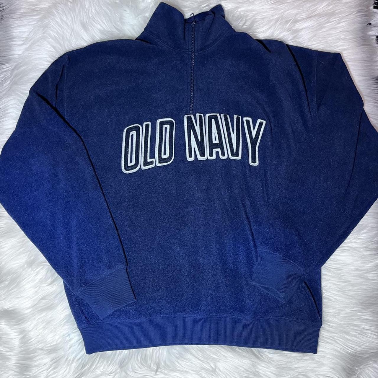 💎Old Navy Women’s Medium Casual Fleece Navy Half Zip... - Depop