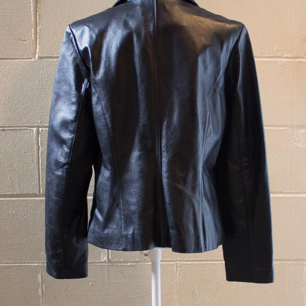 Studio Y Vintage 90s high quality Long Leather City Blazer Jacket