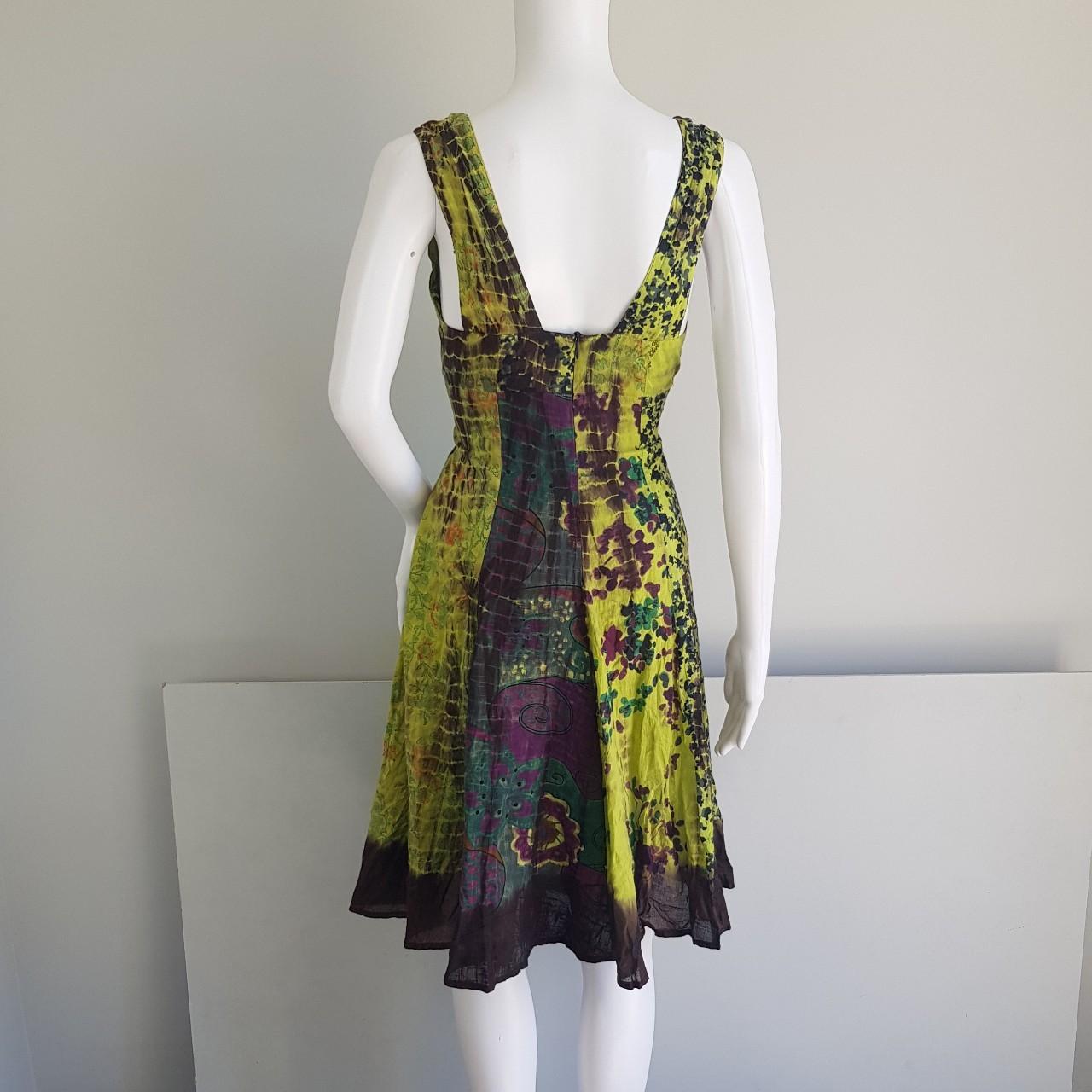 Grunge fairy, hippie boho dress Lime green, brown &... - Depop