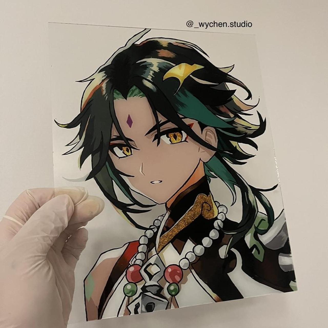 xiao glass painting 🍵 size 8in x 10in game Depop