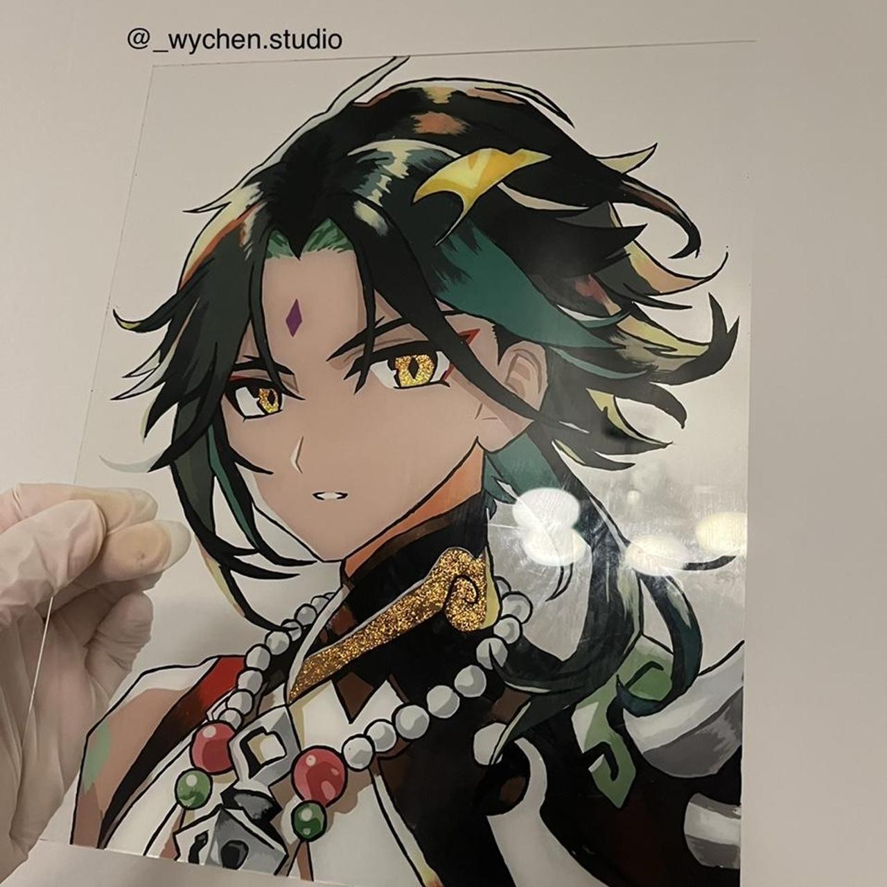 xiao glass painting 🍵 size 8in x 10in game Depop