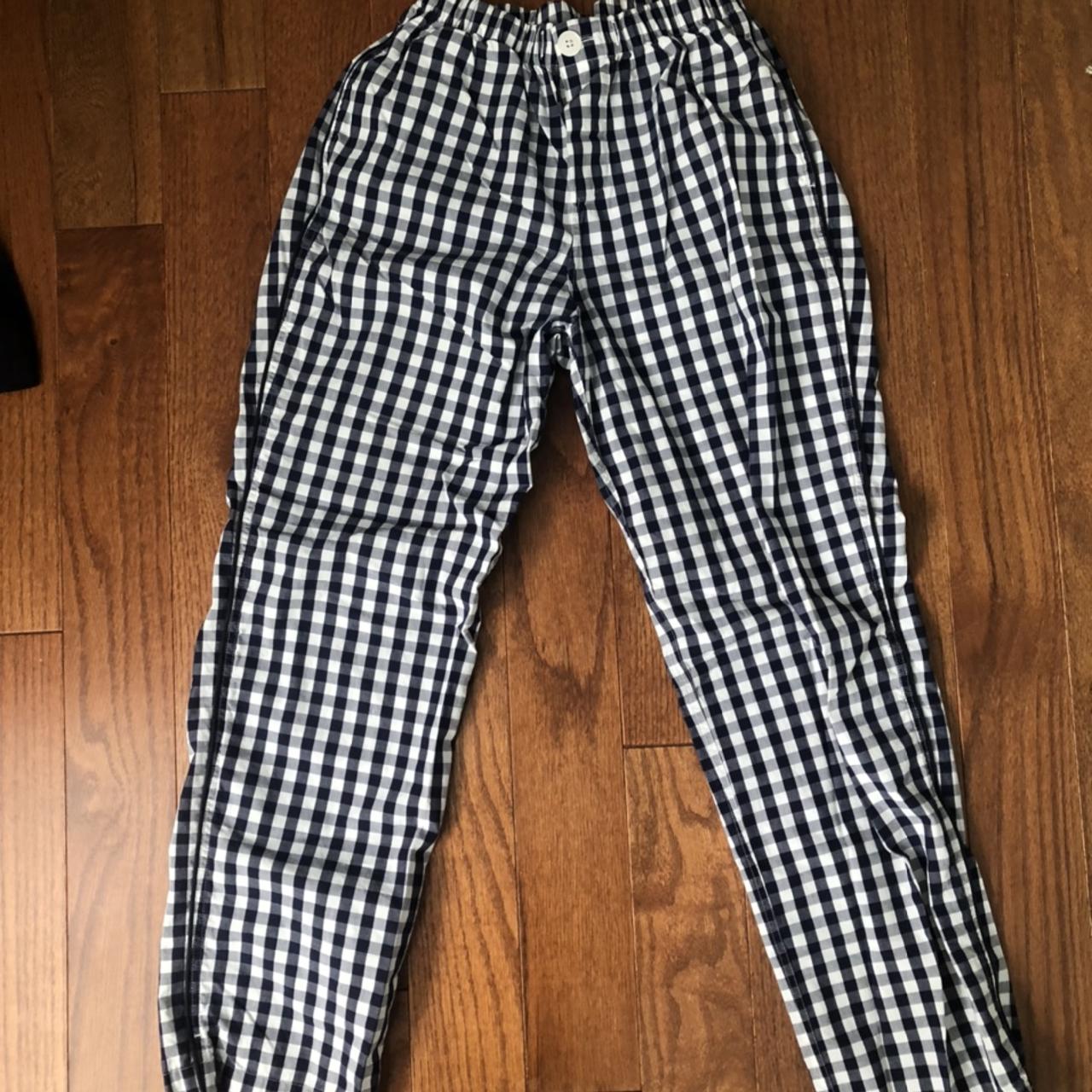 Adorable Plaid Pants!! Blue And White Picnic Blanket - Depop