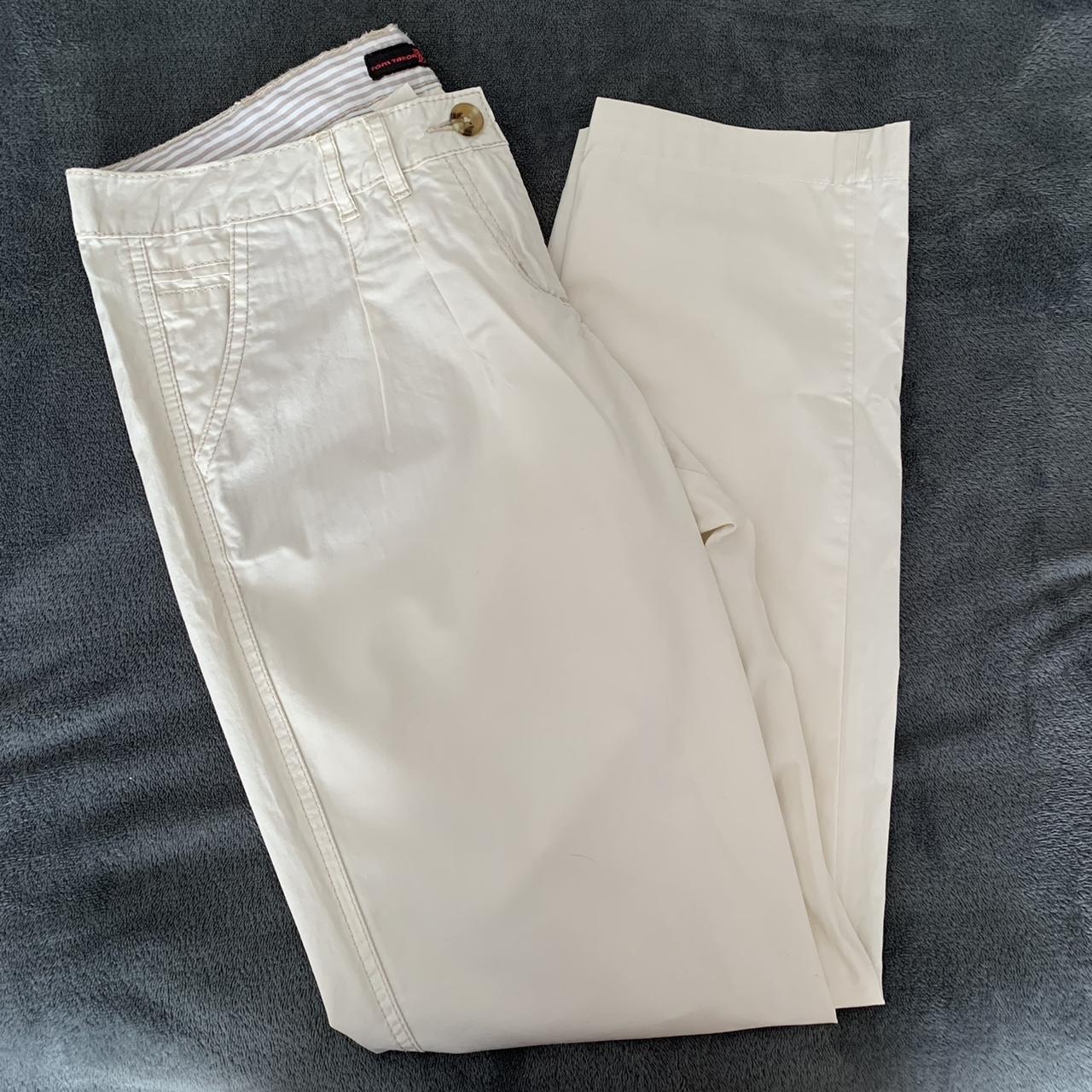 Lovely off white/cream trousers from Tom Tailor... - Depop