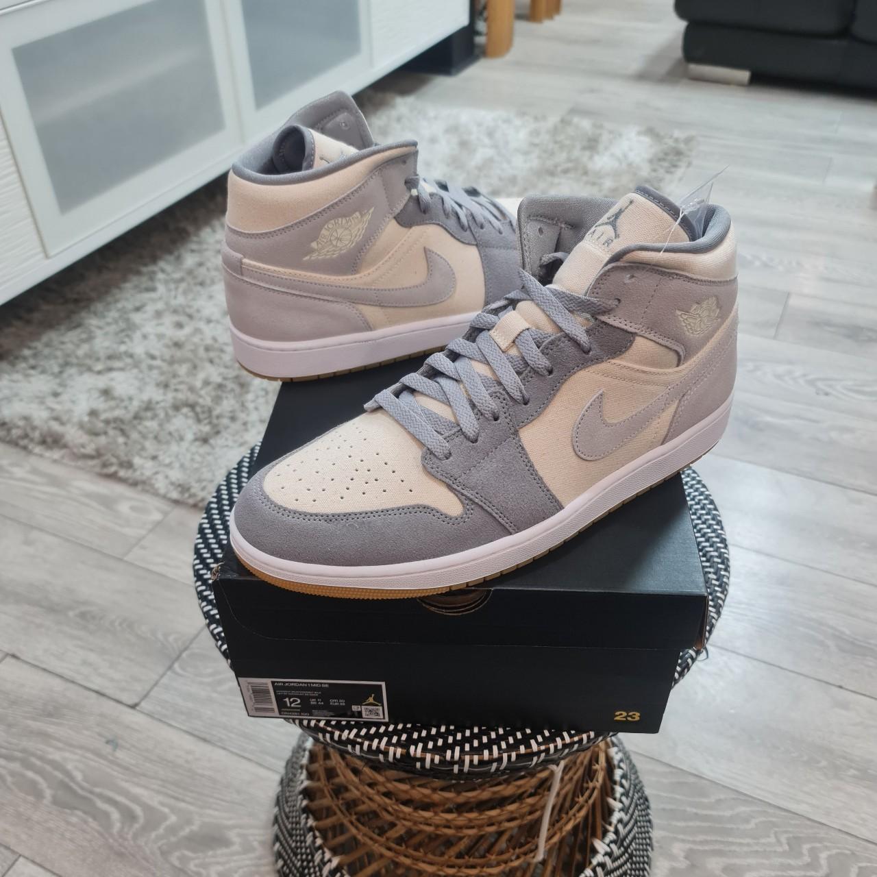 Nike Air Jordan 1 Mid Coconut Milk Grey Gum White... Depop