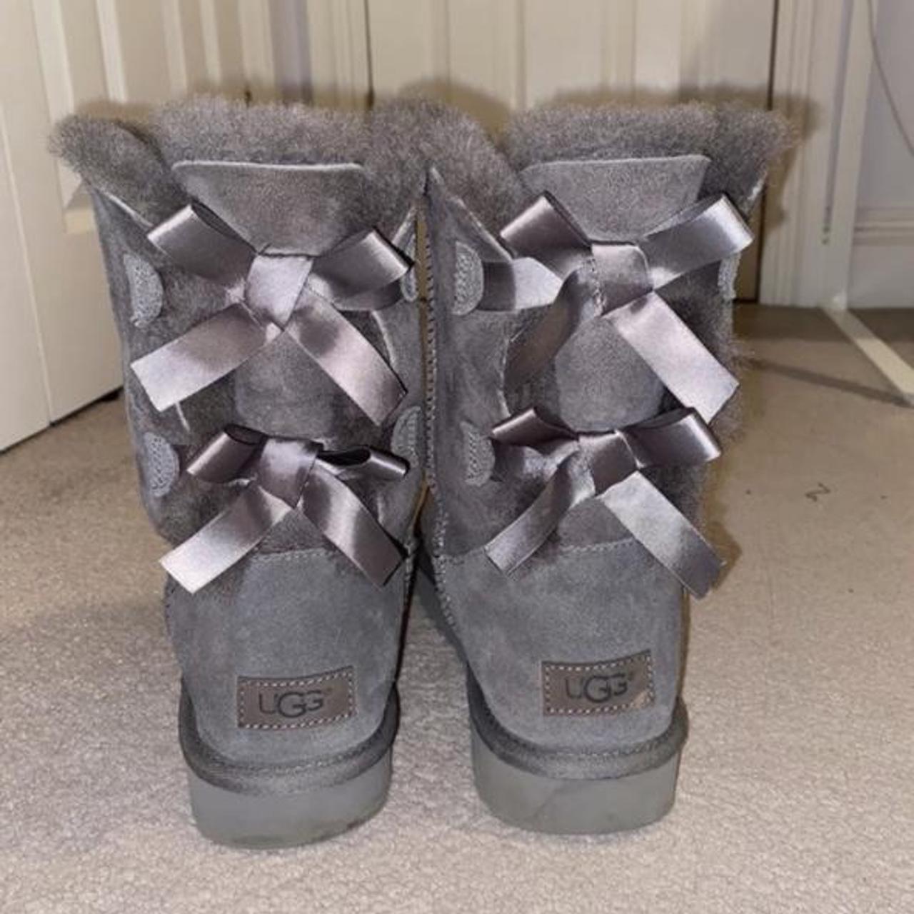 Grey Bow Uggs Worn once - only selling because... - Depop