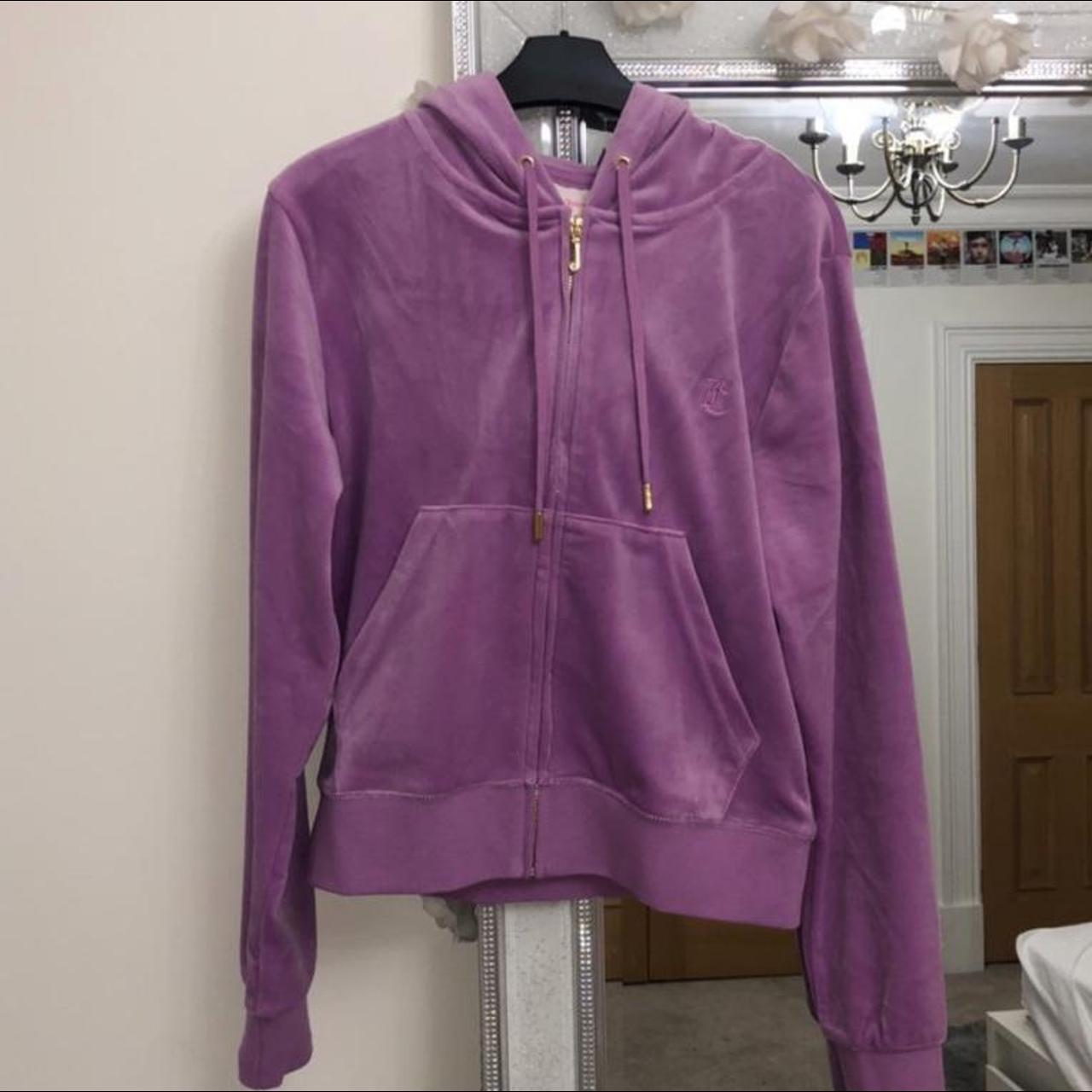 super soft purple/pink juicy couture zip up hoodie.... - Depop