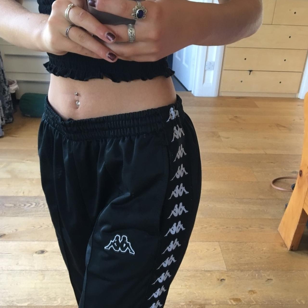 Kappa black best sale track pants womens