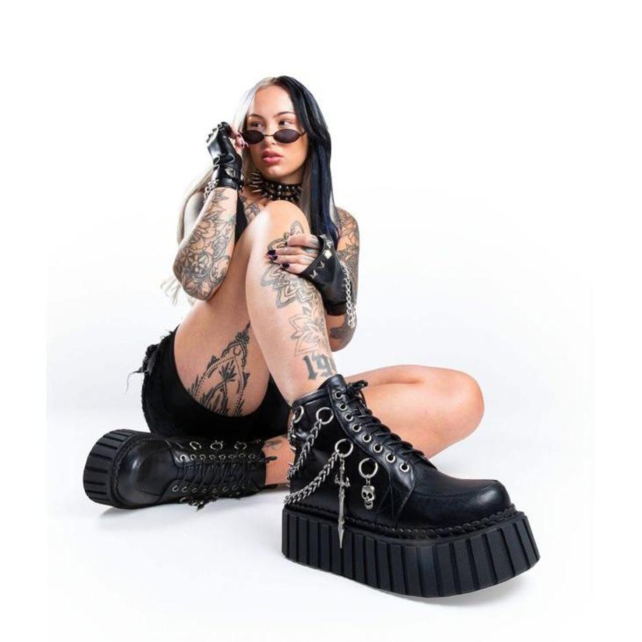 Lamoda Stormz Chunky Creeper Ankle Boots Black 6