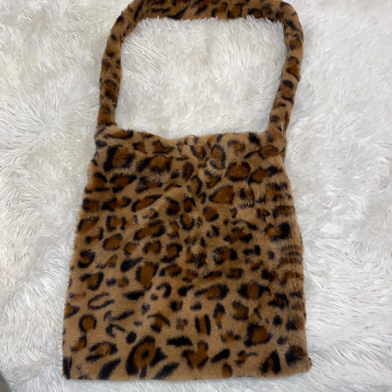 Fuzzy cheap leopard purse