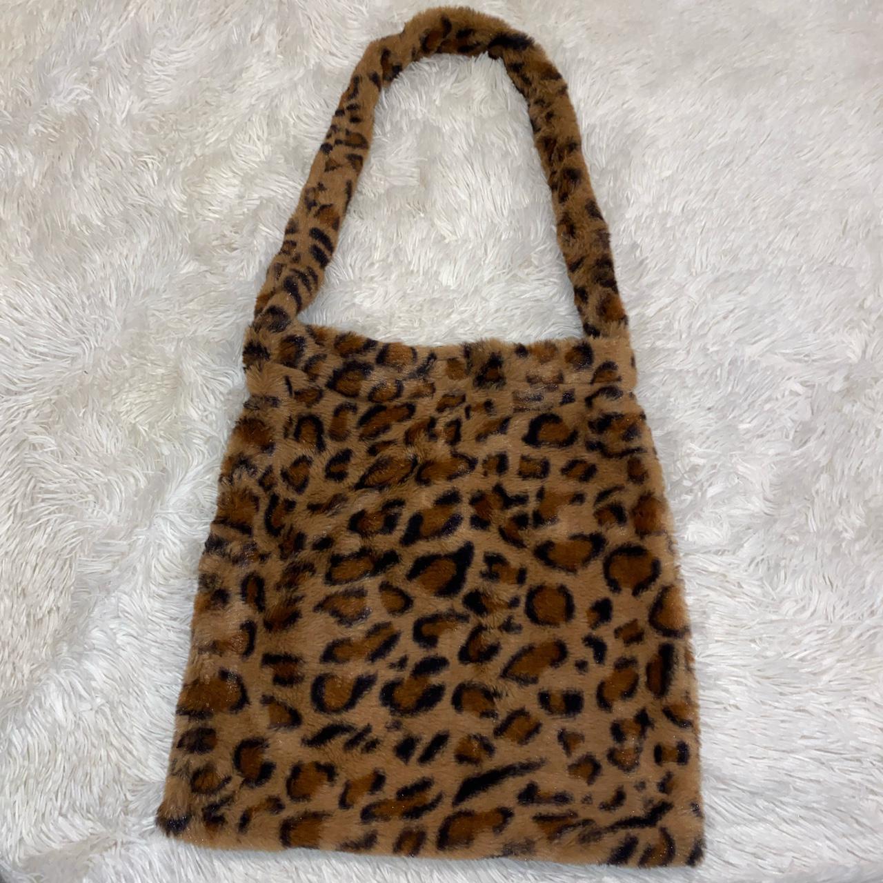 Fuzzy animal print online bag