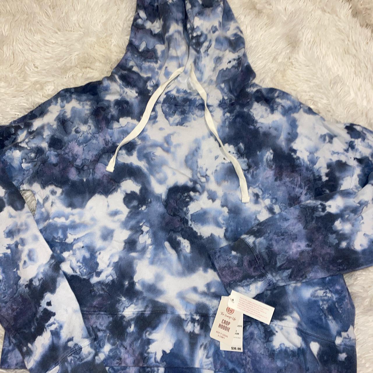 Women's Blue and White Hoodie | Depop