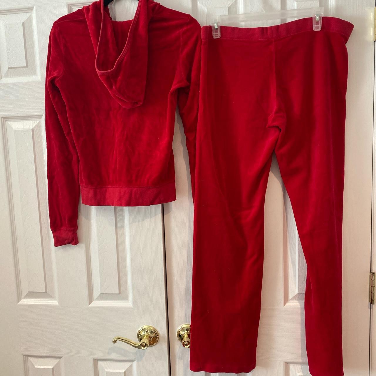 RED JUICY TRACKSUIT Authentic Vintage Red Velour Depop