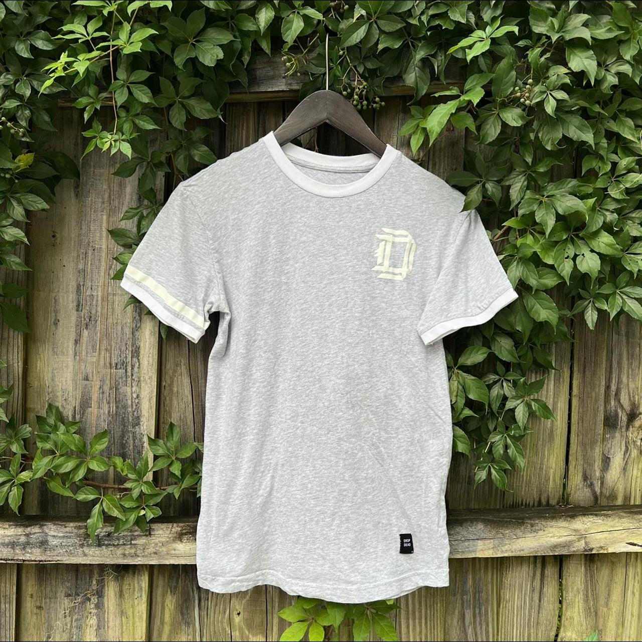 Dropdead Men's Grey and White T-shirt