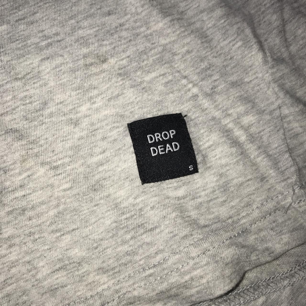 Dropdead Men's Grey and White T-shirt (3)