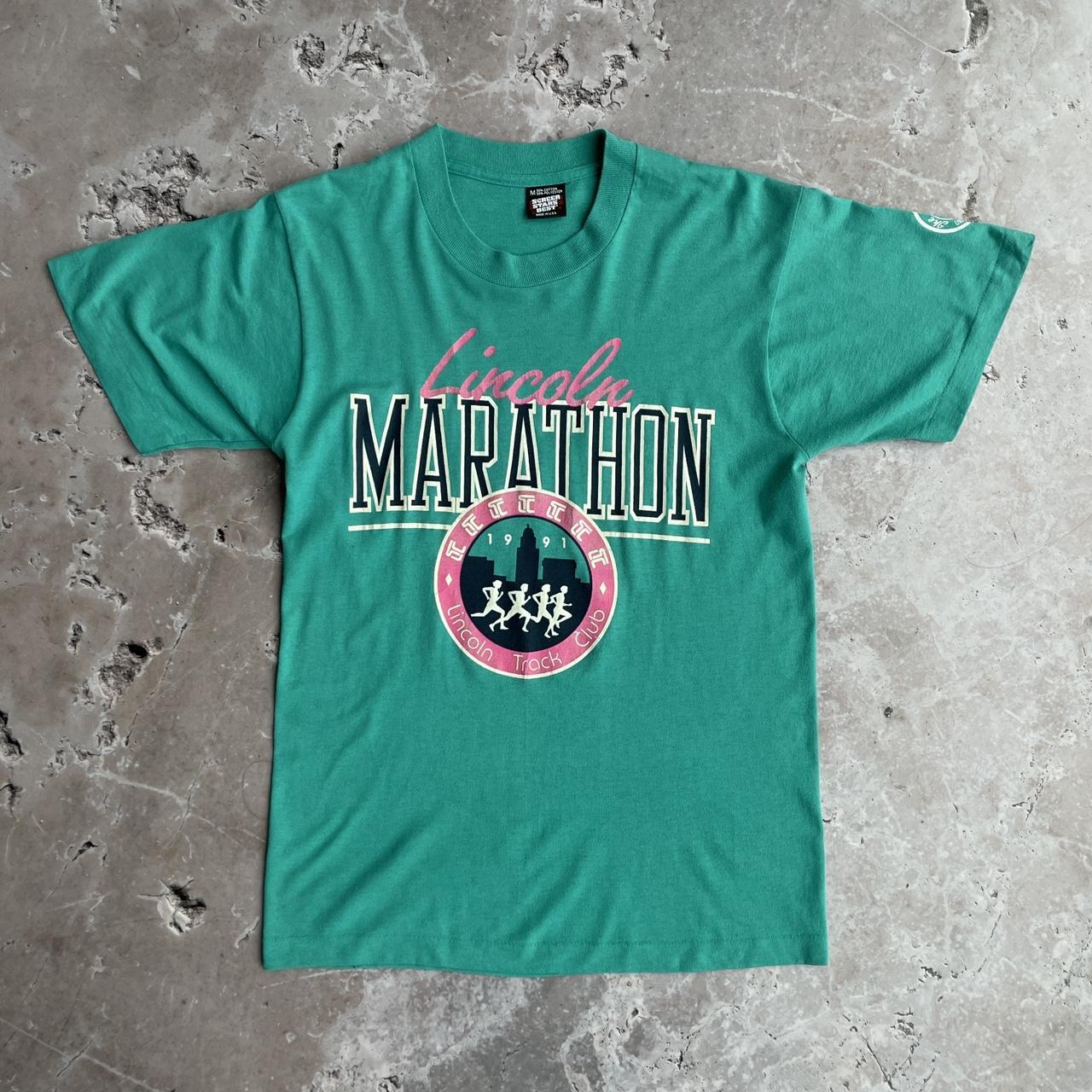 VINTAGE SINGLE STITCH TSHIRT 1991 LINCOLN MARATHON... Depop