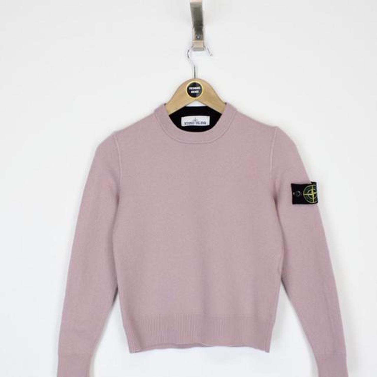 dusty pink stone island jumper