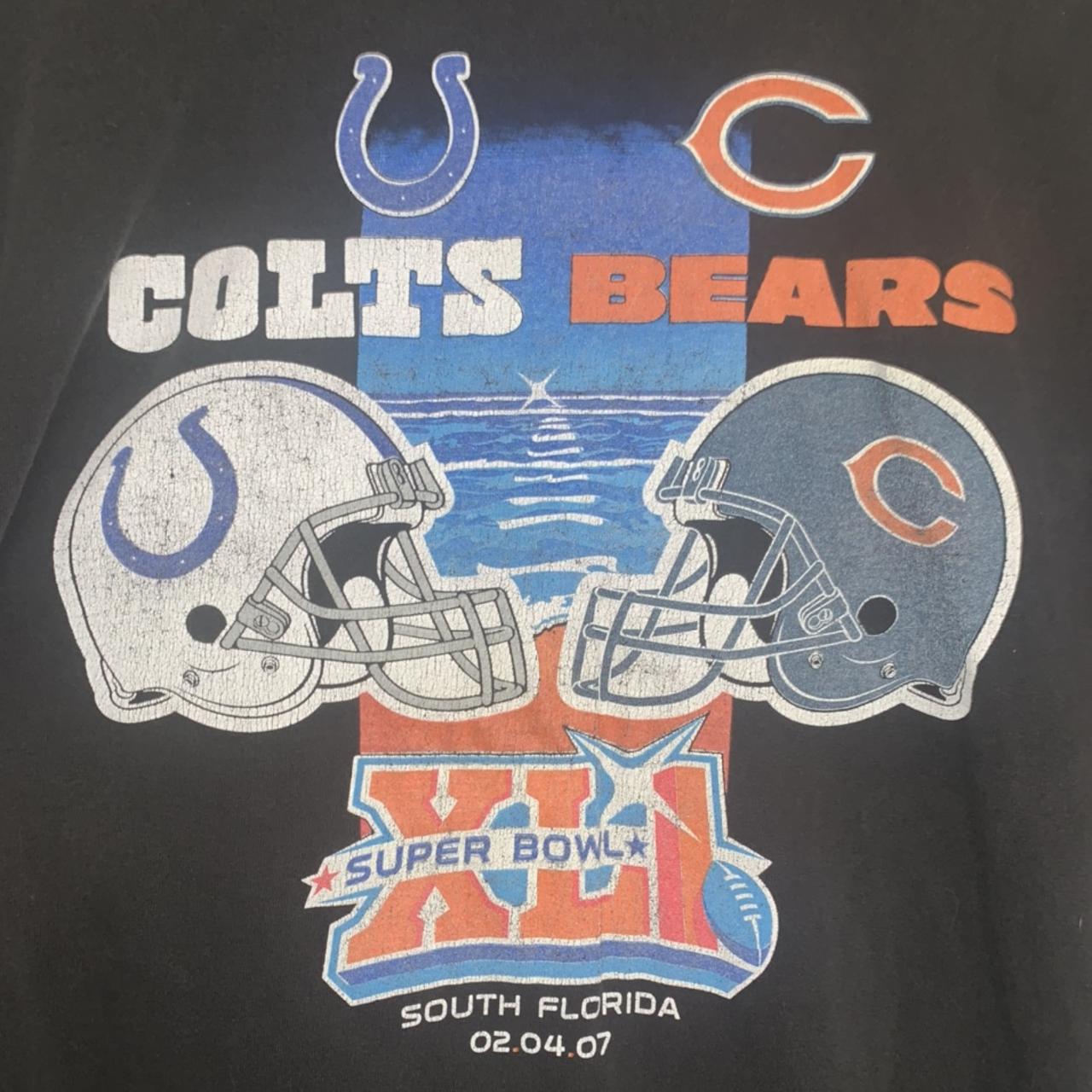 black Colts/Bears super bowl XLI t-shirt *tagless - Depop