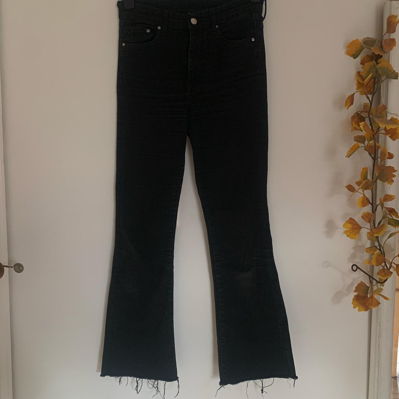 black flare / bootcut jeans i cut the bottoms... - Depop