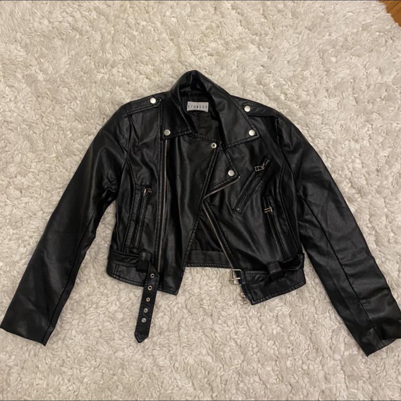 Never Worn Lioness Leather Jacket #leather #jacket - Depop