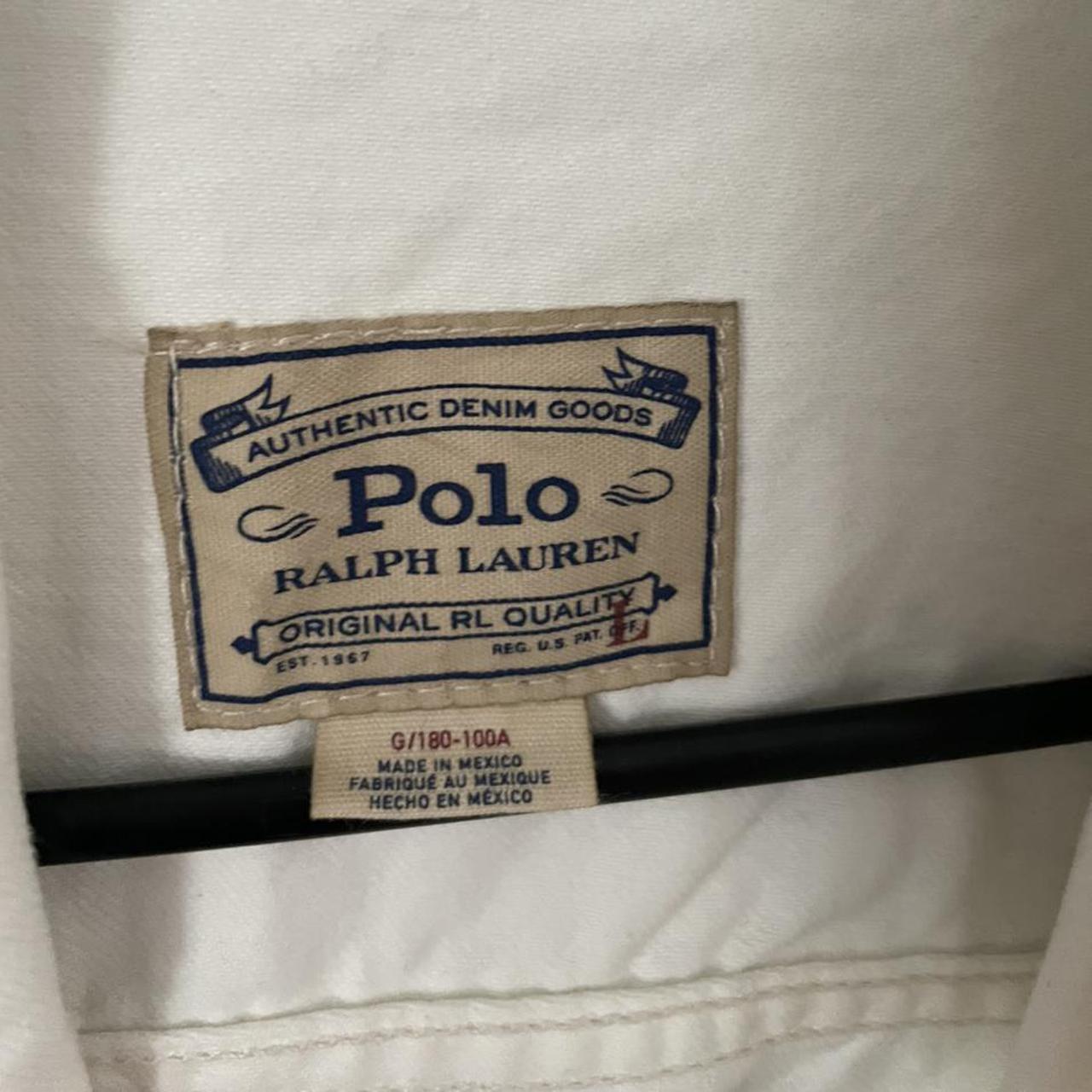 Polo Ralph Lauren denim white large size. Brand new... - Depop