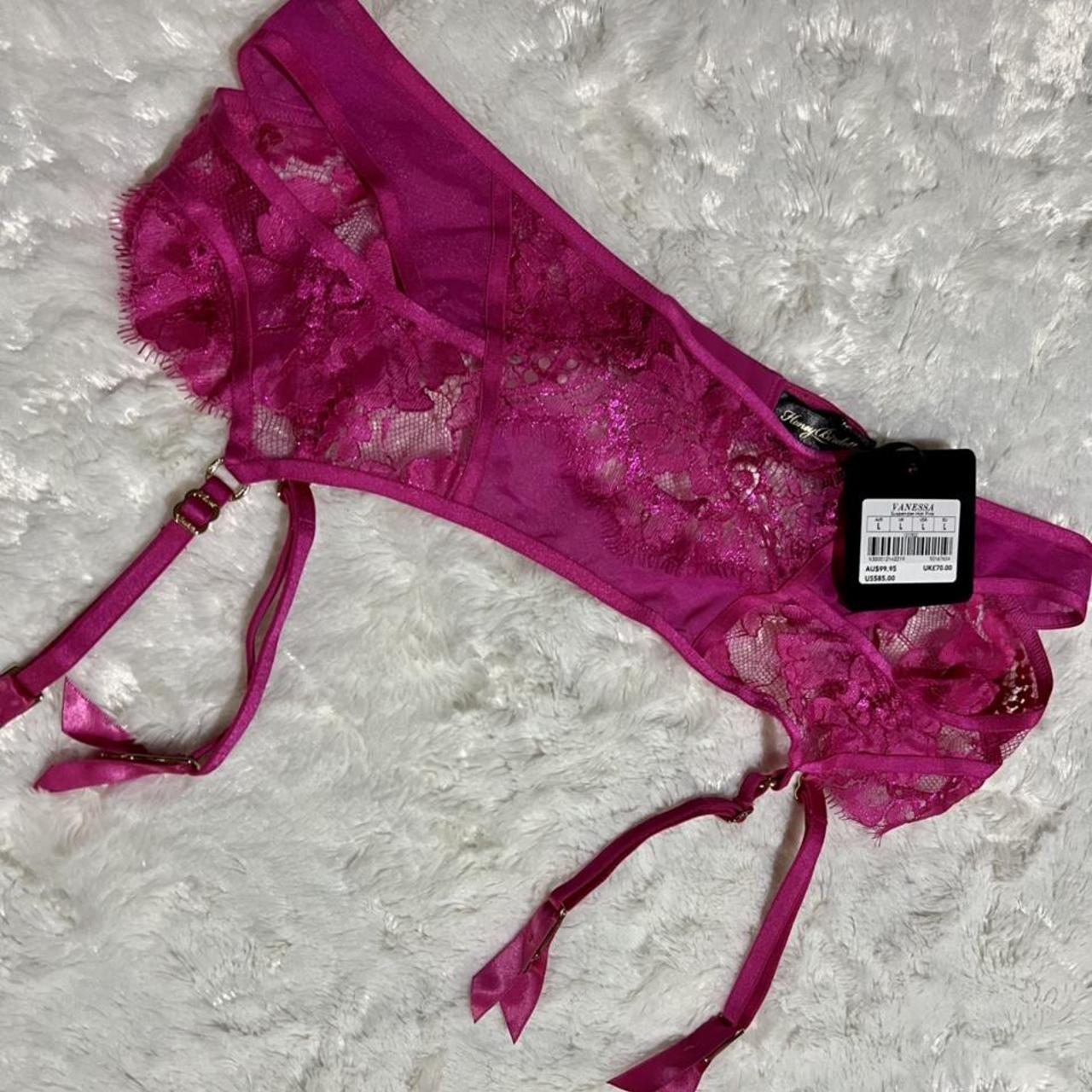 Honey Birdette Women's Pink Bra | Depop