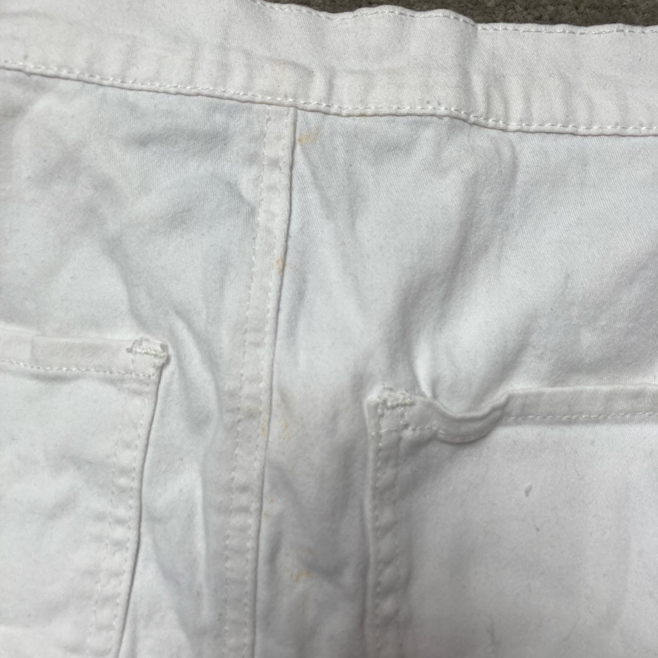 White denim pencil skirt mini smal stains that I... - Depop