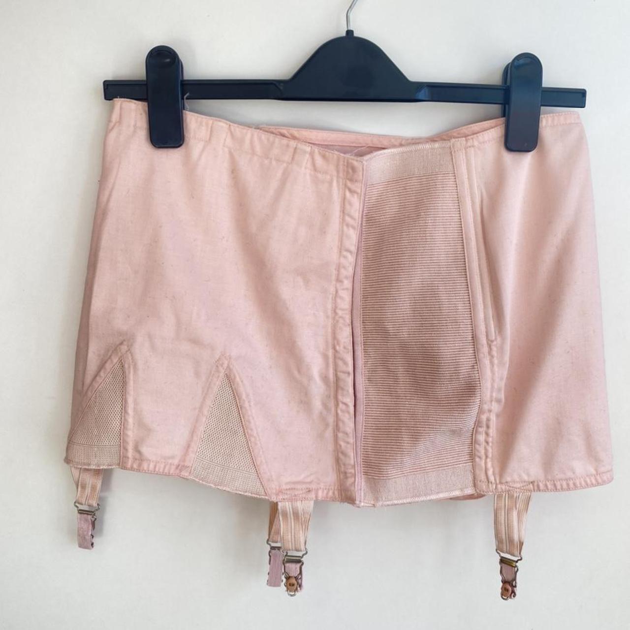Vintage girdle on pink comes with original box has... - Depop